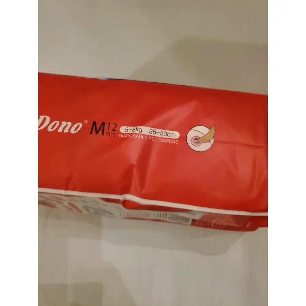 Dono Disposable Pet Diapers for Dogs | 12 pack Medium NEW